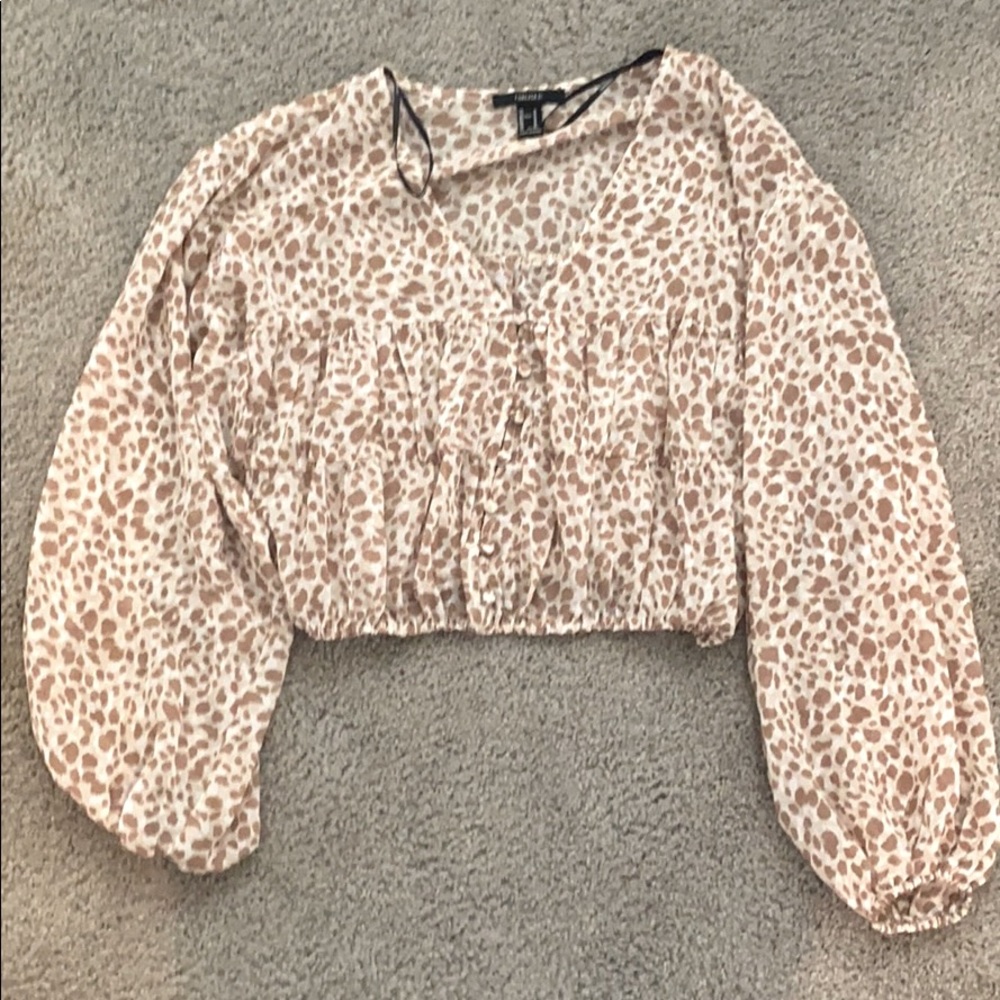 Long sleeve Forever 21 sheer top.